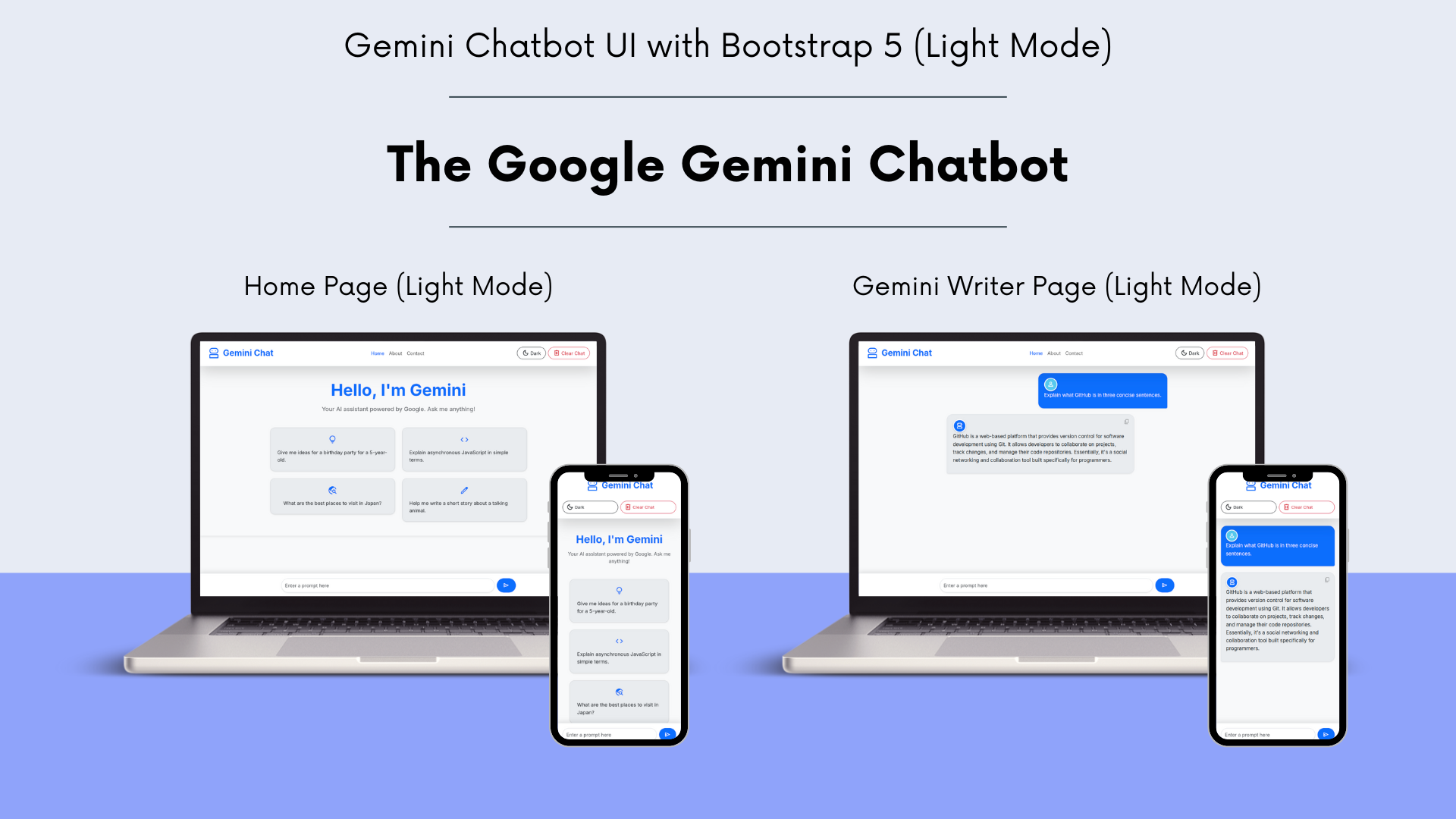 Bootstrap 5 Chatbot Light Mode Screenshot