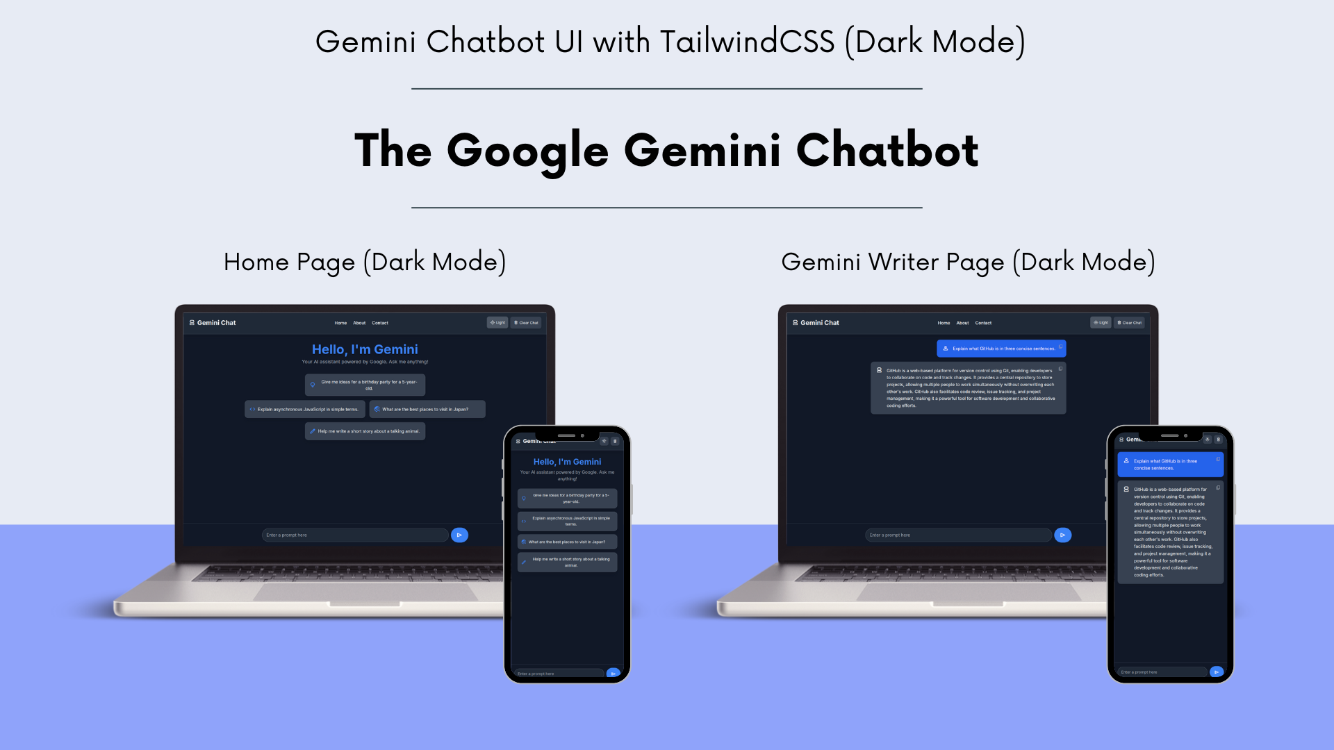Tailwind CSS Chatbot Dark Mode Screenshot