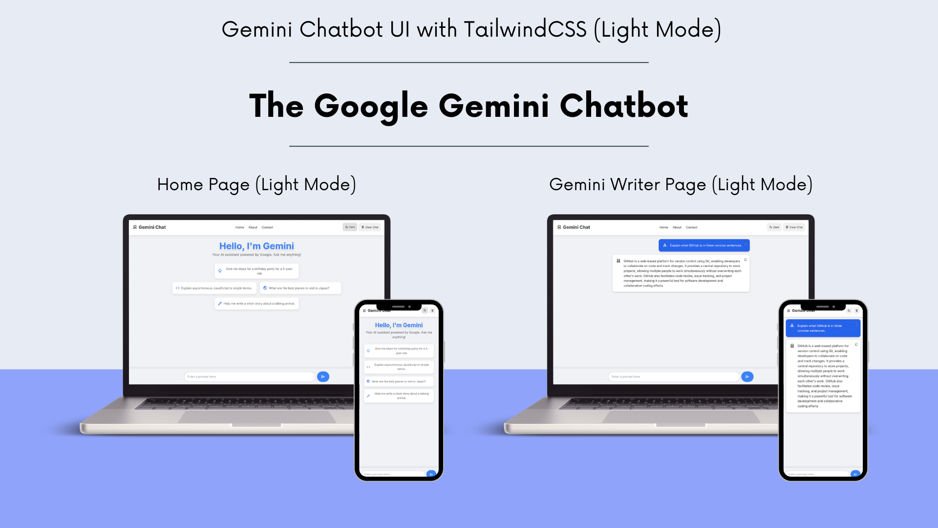 Tailwind CSS Chatbot Light Mode Screenshot